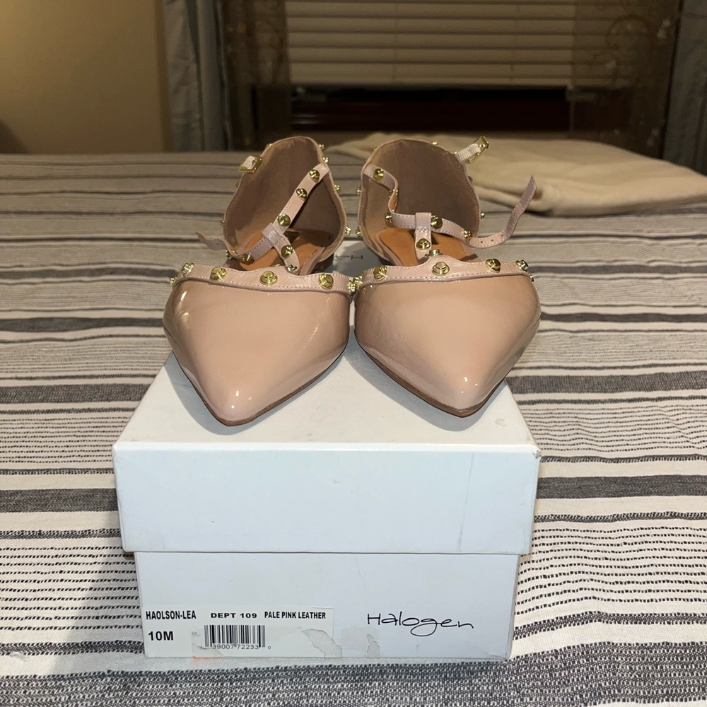 Halogen Pale Pink Leather Flats